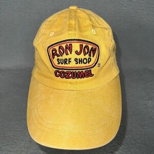 NWT Ron Jon Surf Shop Cozumel Baseball‎ Cap Yellow Embroider Logo Strapback Hat